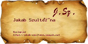 Jakab Szultána névjegykártya